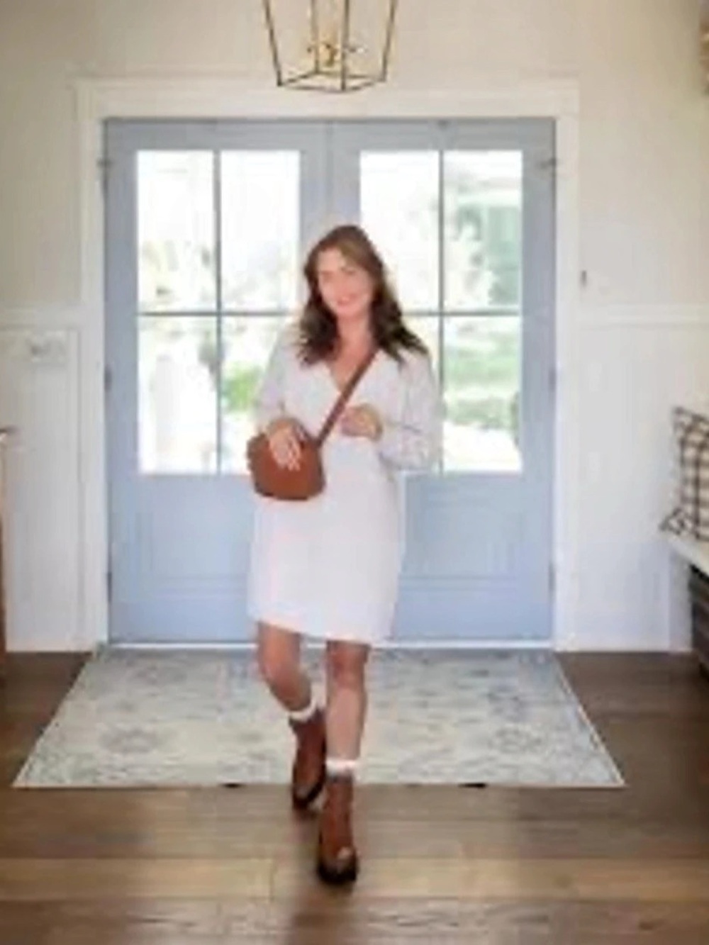 Smash + Tess The Sweater Dress V-Neck Beige Size Small/Petite